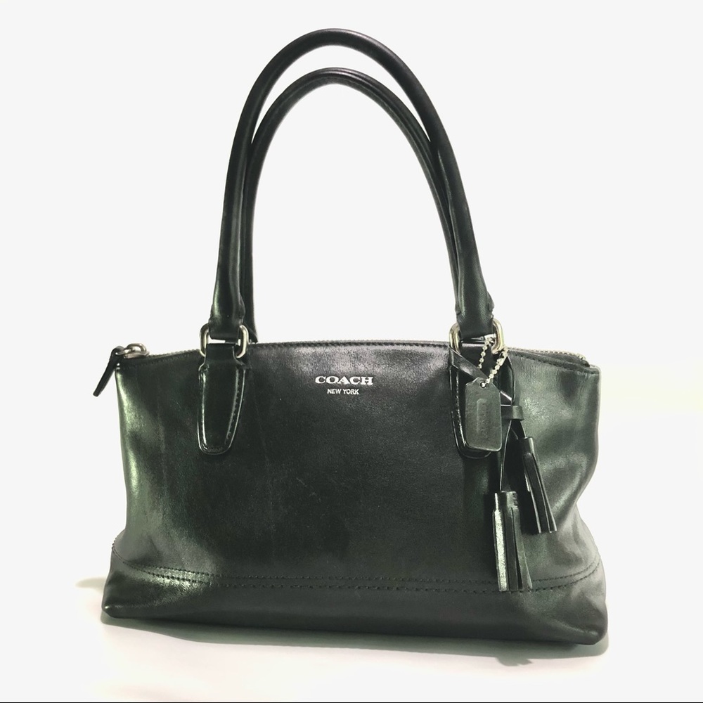 Coach Black Leather Top Handle Mini Satchel